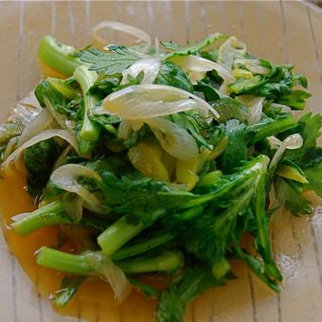 生春菊と蒸し葱のササッとサラダ