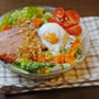 温たまで食べる、たっぷり野菜と焼豚の冷やし中華