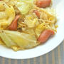 お鍋ひとつで簡単！キャベツとソーセージのマスタードソーススパゲティ。