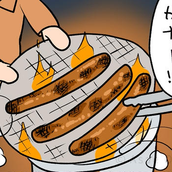 初めてのキャンプ🏕️🍖💖 32/74 焼けた〜！ - モナモナキッチン🍳14話