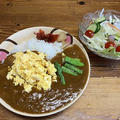 スクランブルエッグカレー・アスパラトッピング。糠漬け始めました。