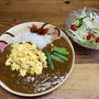 スクランブルエッグカレー・アスパラトッピング。糠漬け始めました。