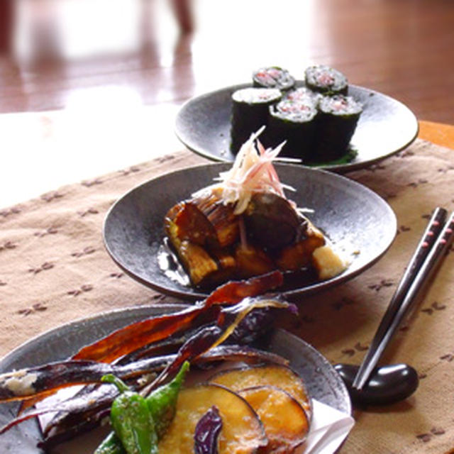 「なすチップスと焼き茄子」