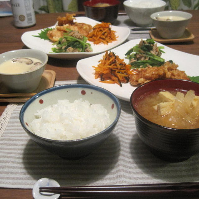 ヘルシーワンプレート和食の夕食と願い・・
