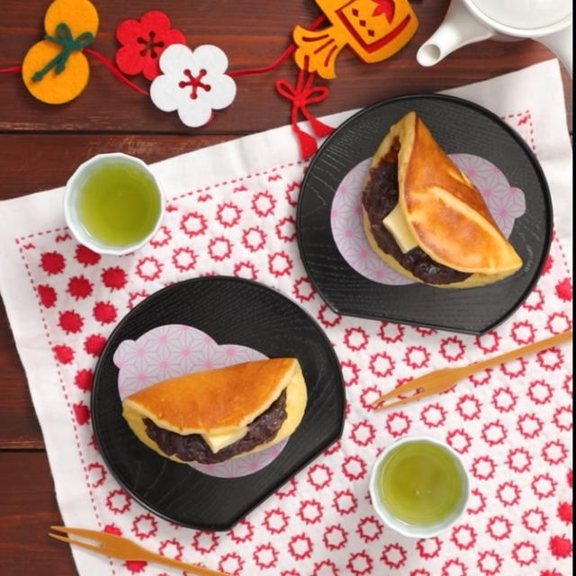 お餅で♡もちもちあんバターどら焼き＊皆がハマった夕食