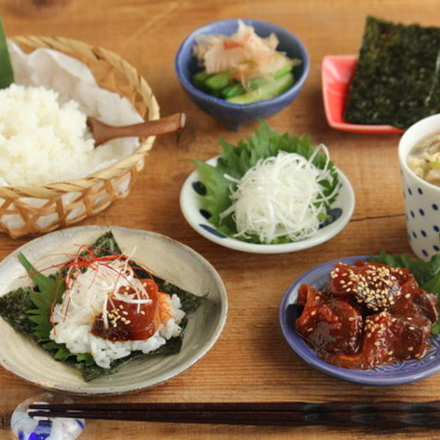 水餃子スープと手巻き寿司献立