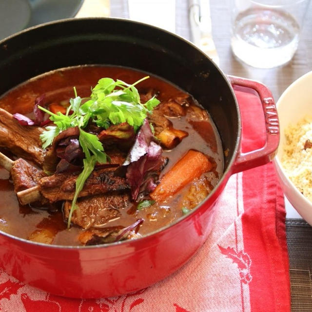 Agneau à la marocaine, クスクスと羊スパイス煮込み Lamb &Spice& Winter veggies