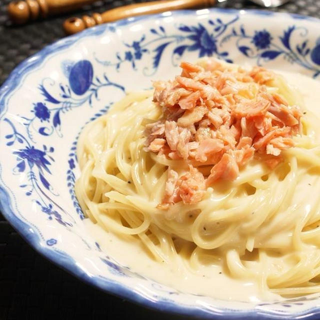 マ・マー早ゆでパスタで＜スパゲッティー・カルボナーラ北欧風＞