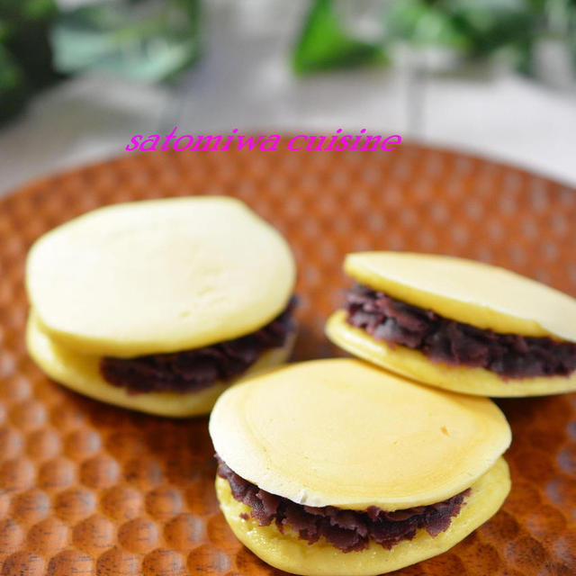もちもちホットケーキで紫芋餡のどら焼き♪