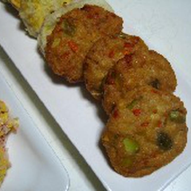 アミと豆腐の揚げ物