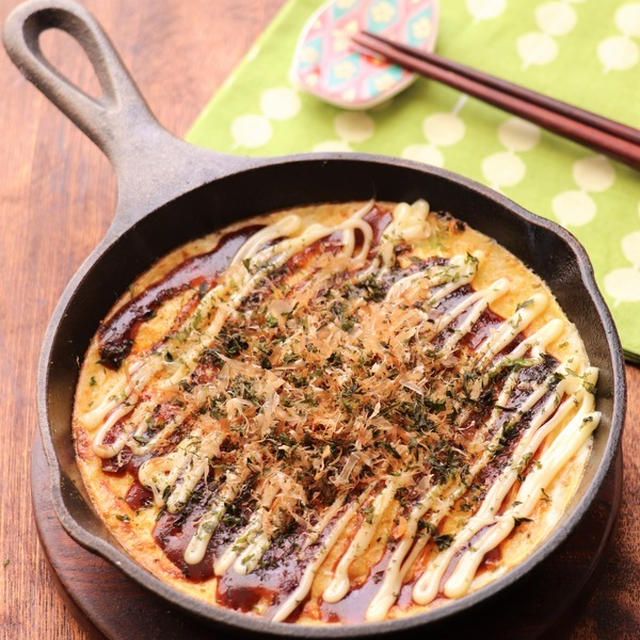 【掲載】余ったお餅で♪ふわとろ♡お好み焼き風とろろ焼き