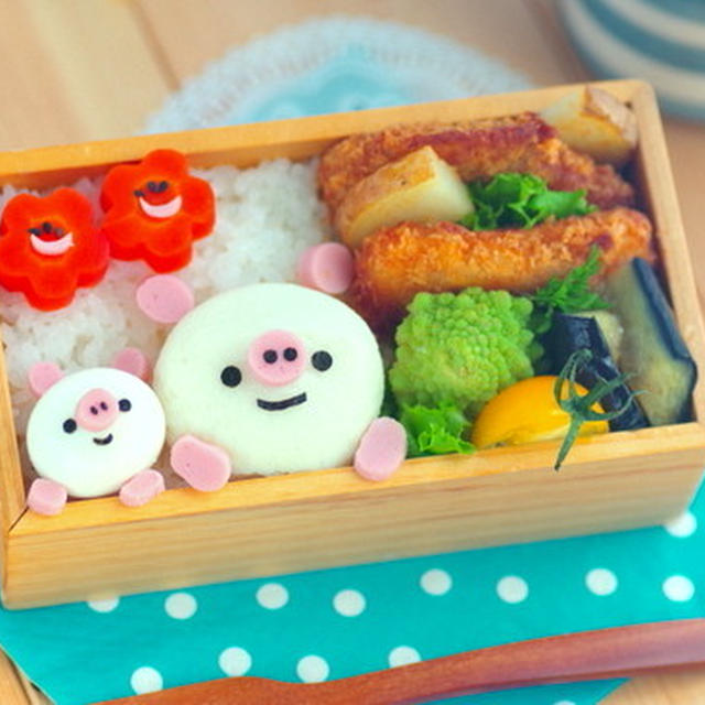 親子ぶたくんのキャラ弁