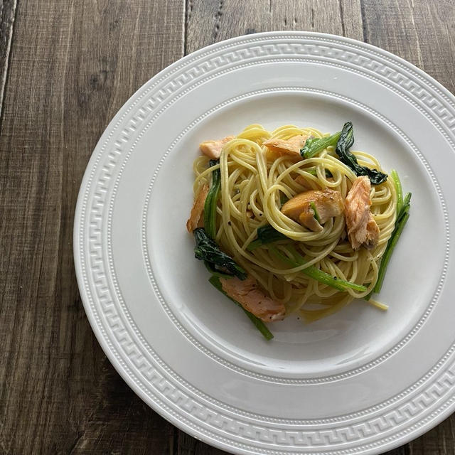 塩鮭とほうれん草のパスタ