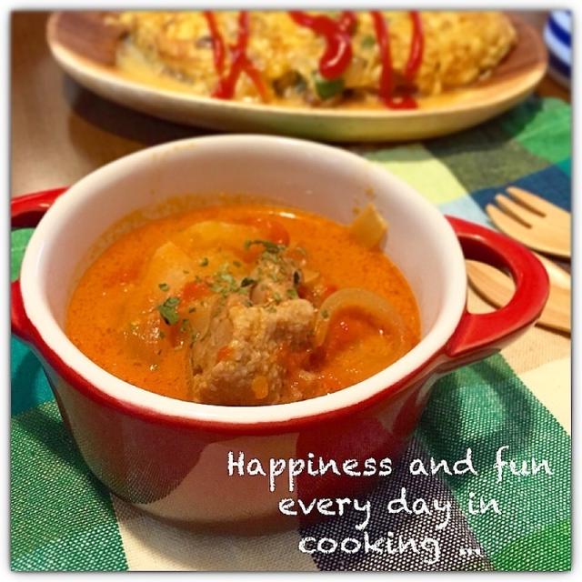 簡単本格♥︎チキンのトマトクリーム煮♡