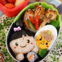 キャラ弁☆ミニ恵方巻きと、ゆで卵オニさん♪