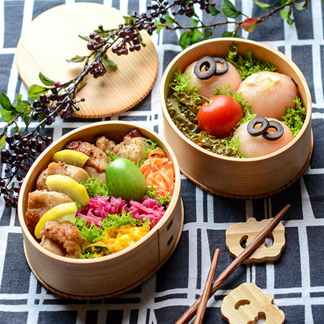 10/12 エスニックチキンと生ハムおにぎり弁当