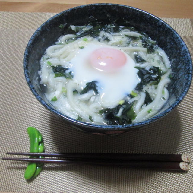 簡単アレンジ☆彡ねぎ塩わかめうどん