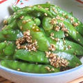 5分副菜☆　絹さやのごま和え