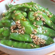 5分副菜☆　絹さやのごま和え
