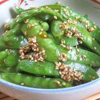 5分副菜☆　絹さやのごま和え