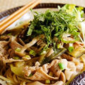 「だし×オイル」　お箸で食べる夏野菜と豚肉の和風ペペロンチーノ
