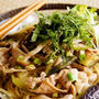 「だし×オイル」　お箸で食べる夏野菜と豚肉の和風ペペロンチーノ