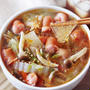 【秋の人気レシピ】ちぎりウインナーの白菜キノコ春雨スープ