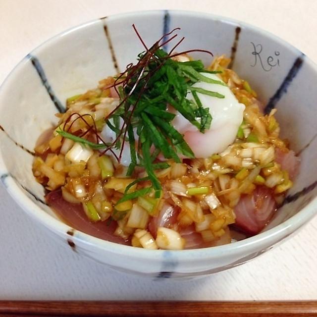 うまうま！ブリのネギ醤油丼！！