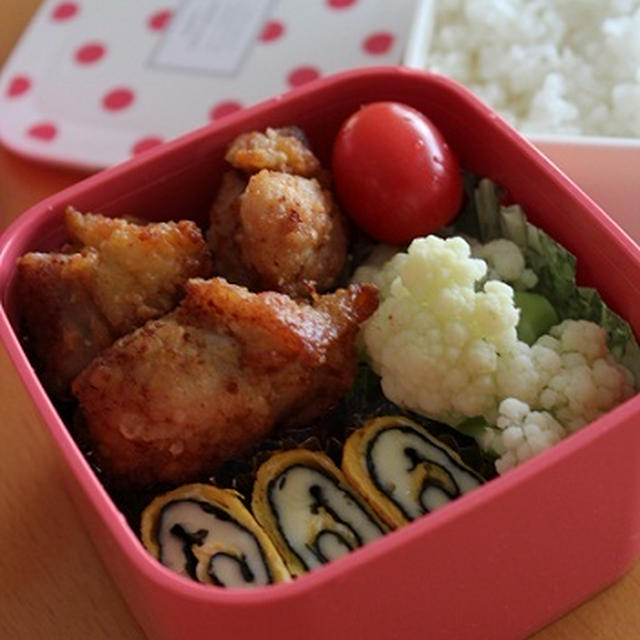鶏の塩唐揚げと、娘の弁当
