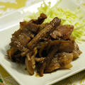 たたきごぼうと豚肉のにんにく照り焼き。仙台雪菜のすり納豆和え。の晩ご飯。