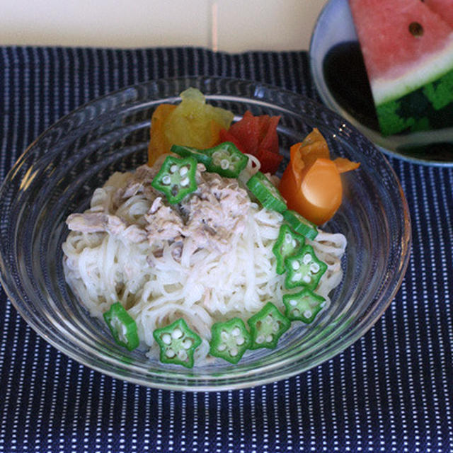 お昼のツナマヨ／七夕素麺