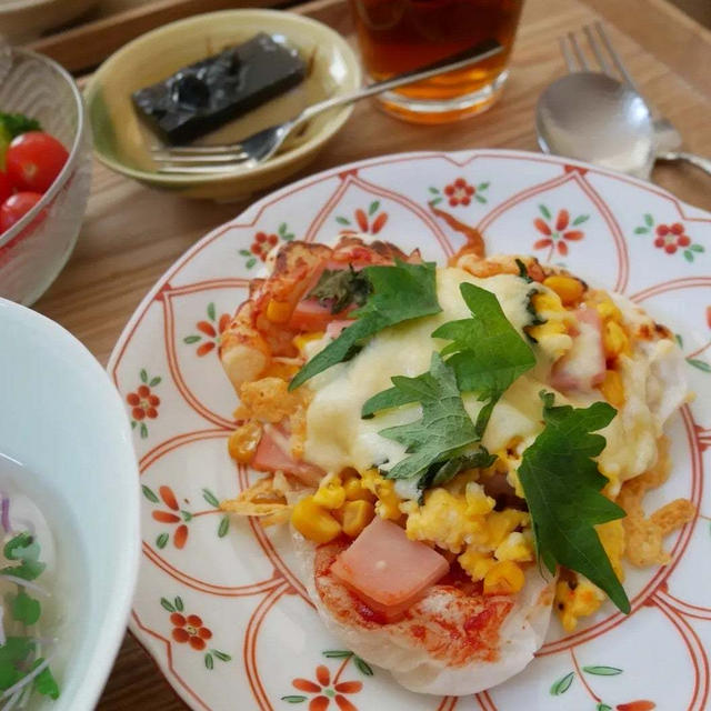 餅ピザでおもち大量消費