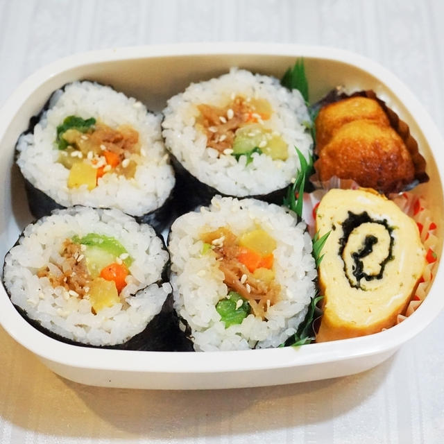 キンパ弁当/My Homemade Boxed Lunch, Gimbap Bento/ข้าวกล่องเบนโตะสำหรับสามี