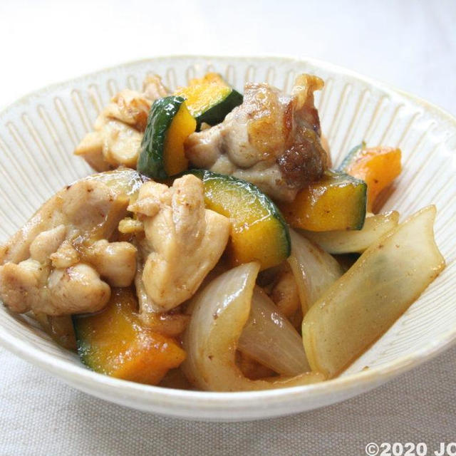 鶏とかぼちゃの甘辛炒め