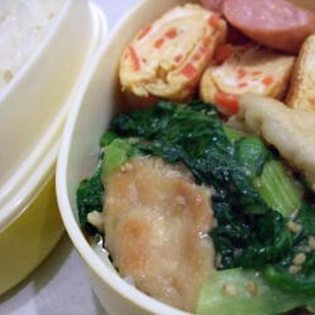 小松菜と鶏胸肉の炒め物