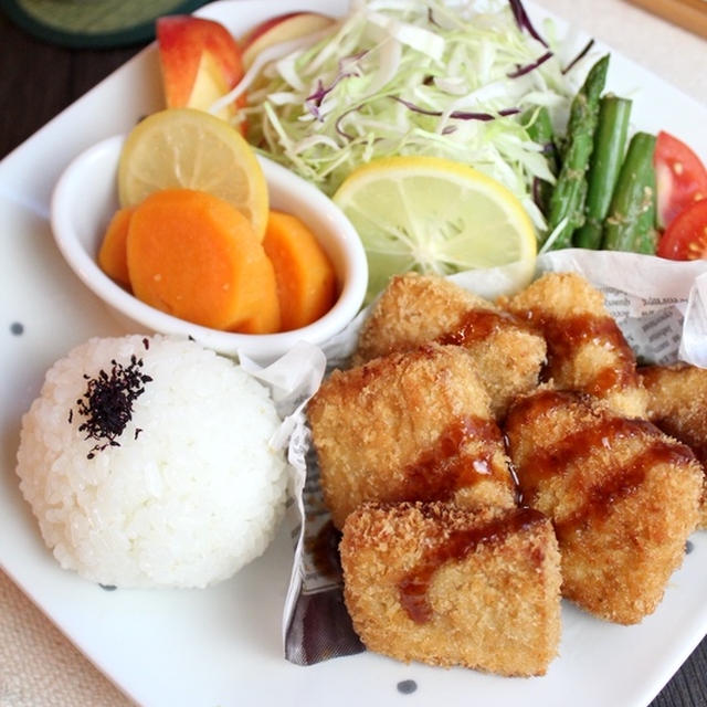 豆腐の生姜醤油漬けカツ