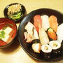 お寿司と卵豆腐のお吸い物の簡単晩ごはん
