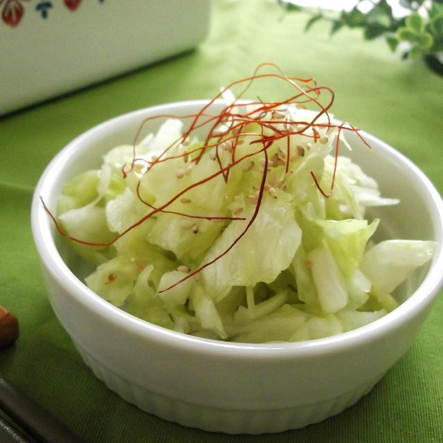 料理教室で好評だった　塩もみキャベツの中華和え