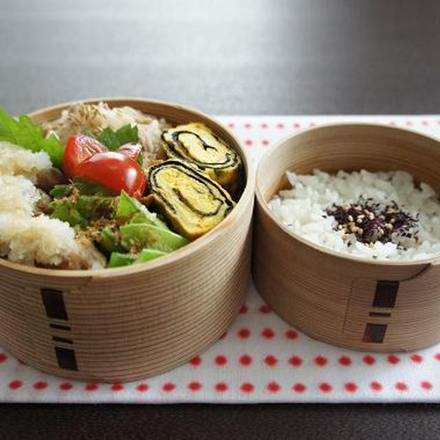 お弁当×青じそハンバーグ+おろしポン酢