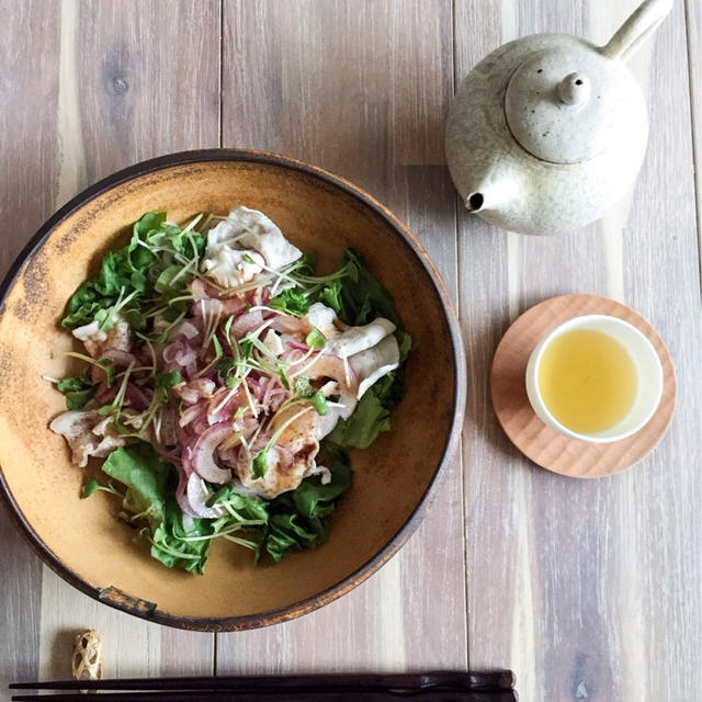 豚しゃぶサラダ素麺  リケン ノンオイル中華ゴマ