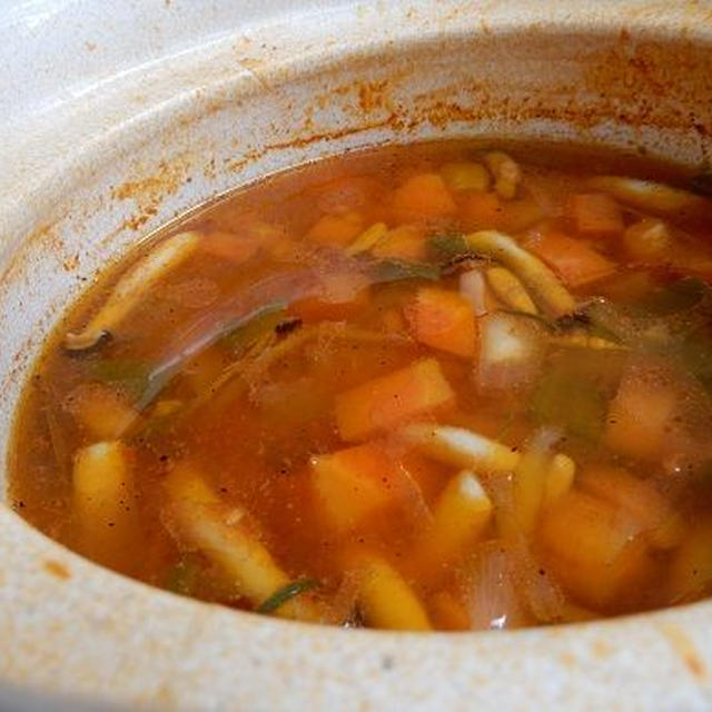 土鍋で作るミネストローネ　レシピ