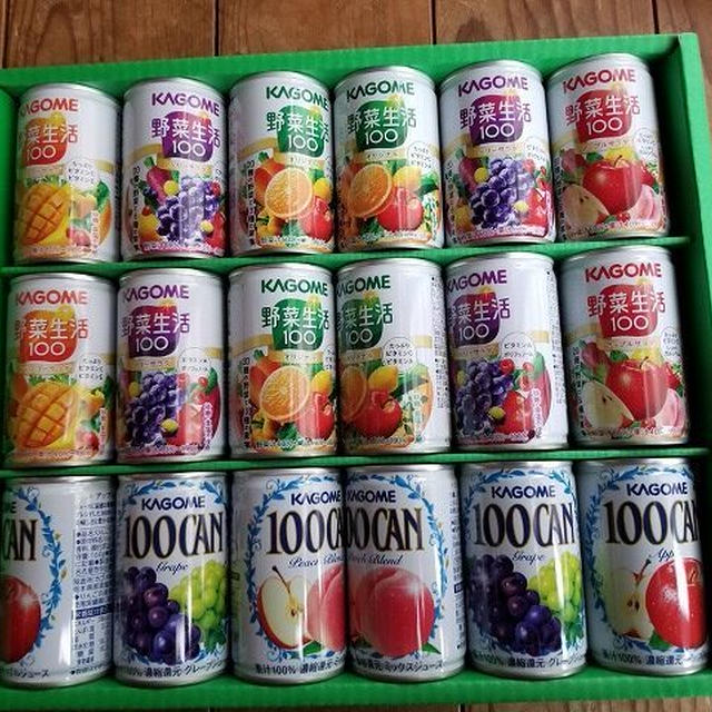 本日の優待到着　野菜生活缶ジュースセット／内外トランスライン