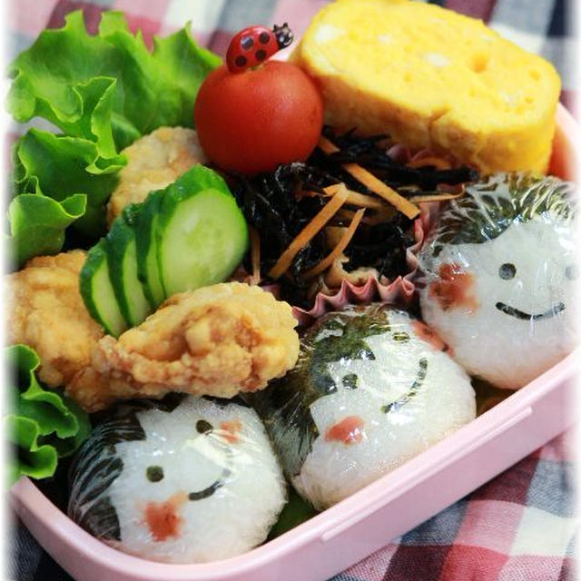 出し殻お肉の唐揚げ風焼き。　と　お弁当。