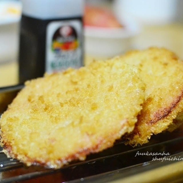 イングリッシュマフィンでハムカツサンド弁当