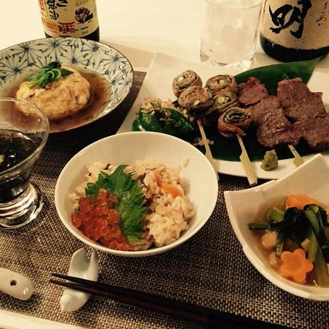 牛串＆豚大葉巻きとか