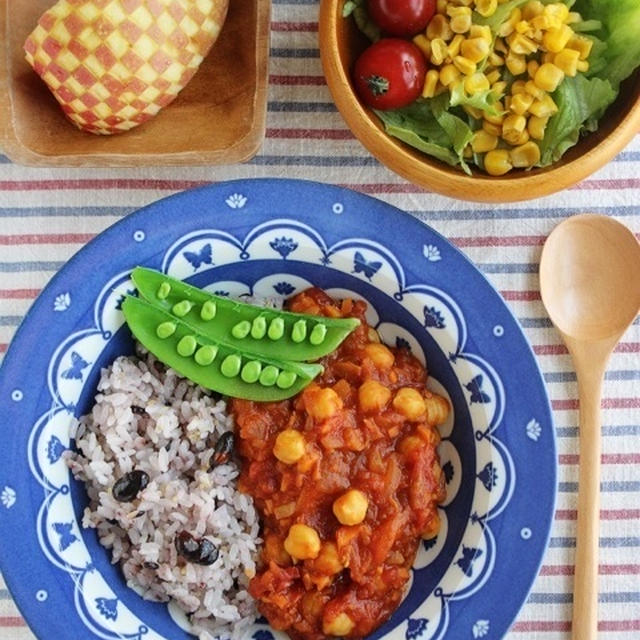 ひよこ豆とトマトのマクロビカレー＊