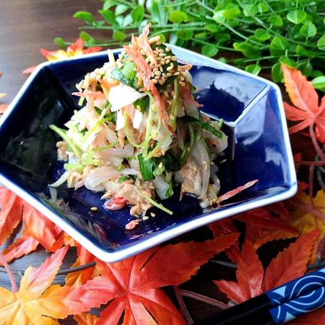 レンジ１０分で作るヤミツキ副菜☆三つ葉とカブの中華風無限和え