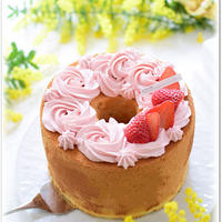 桜の生シフォンケーキ