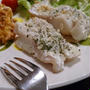 たらのパン粉焼き＆ミンチ入りスクランブルエッグ。と、よい睡眠のための準備体操。　#スパイス