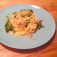 小えびとプチヴェールのロゼパスタ
